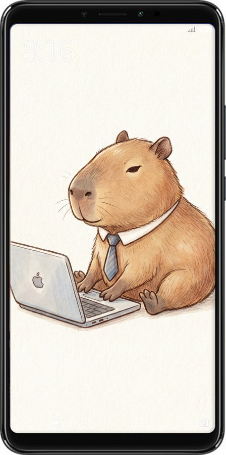 2D пластиковый чехол Funny Capybara CEO Working для Xiaomi Mi Max 3 - 6777t-1534 изображение 