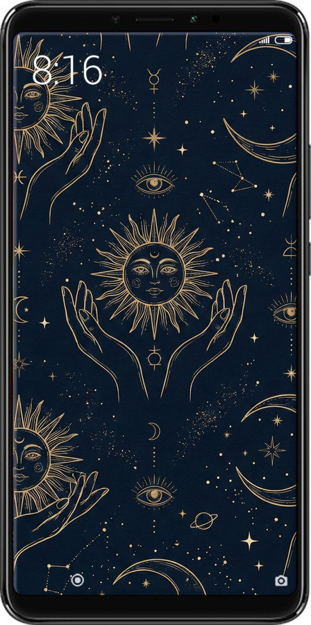 2D пластиковый чехол Celestial Harmony: Sun & Moon Gold Mystic Pattern для Xiaomi Mi Max 3 - 6778t-1534 изображение 