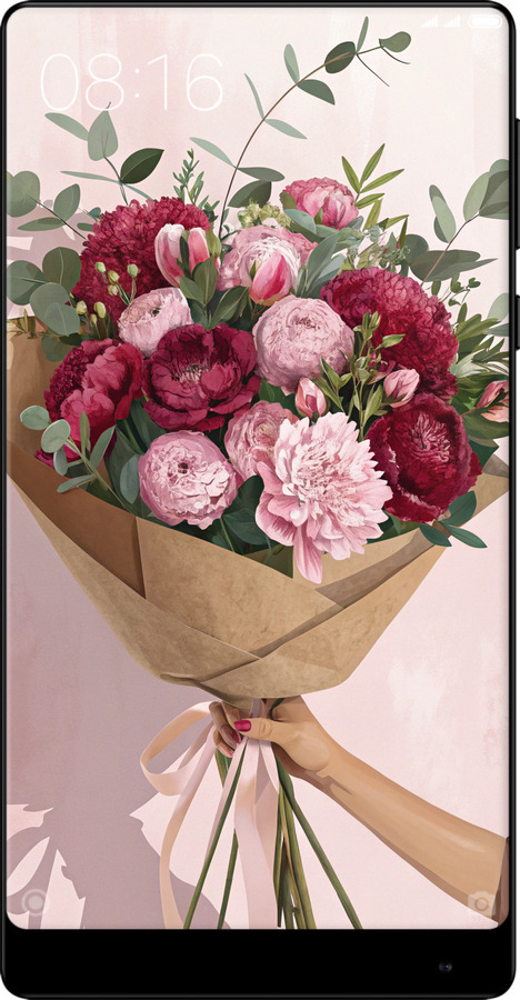 TPU чехол Пионы 1 для Xiaomi Mi MiX 2 - 6705b-1067 изображение 