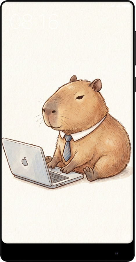 TPU чехол Funny Capybara CEO Working для Xiaomi Mi MiX 2 - 6777b-1067 изображение 