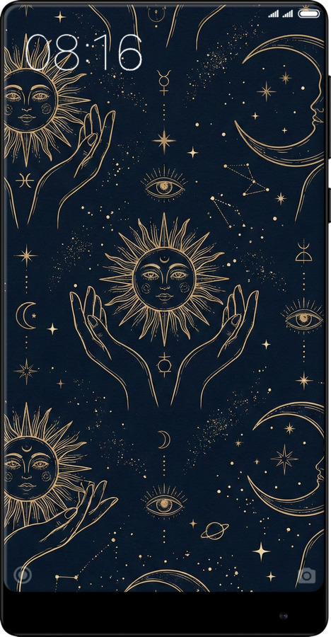TPU чехол Celestial Harmony: Sun & Moon Gold Mystic Pattern для Xiaomi Mi MiX 2 - 6778b-1067 изображение 