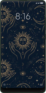 TPU чехол Celestial Harmony: Sun & Moon Gold Mystic Pattern для Xiaomi Mi Mix 2s - 6778b-1438 изображение 