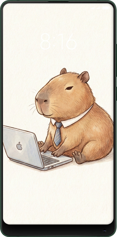 TPU чехол Funny Capybara CEO Working для Xiaomi Mi Mix 2s - 6777b-1438 изображение 