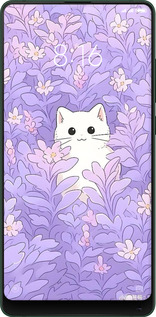 Силиконовый чехол Котик в цветах для Xiaomi Mi Mix 2s - 6390u-1438 изображение 