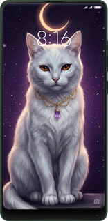 Силіконовий чехол Mystic White Cat Gothic Dark Purple Gold для Xiaomi Mi Mix 2s - 6805u-1438 изображение 