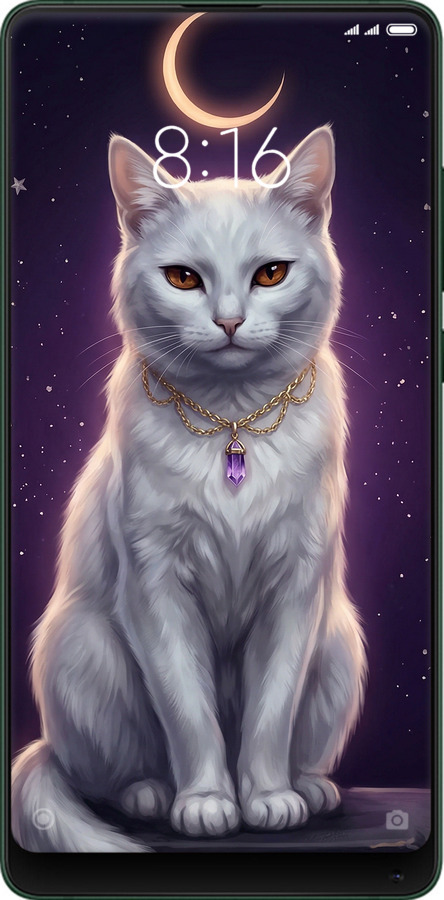 Силіконовий чехол Mystic White Cat Gothic Dark Purple Gold для Xiaomi Mi Mix 2s - 6805u-1438 изображение 