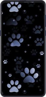 2D пластиковый чехол С синими отпечатками лап для Xiaomi Mi Mix 3 - 6441t-1599 изображение 