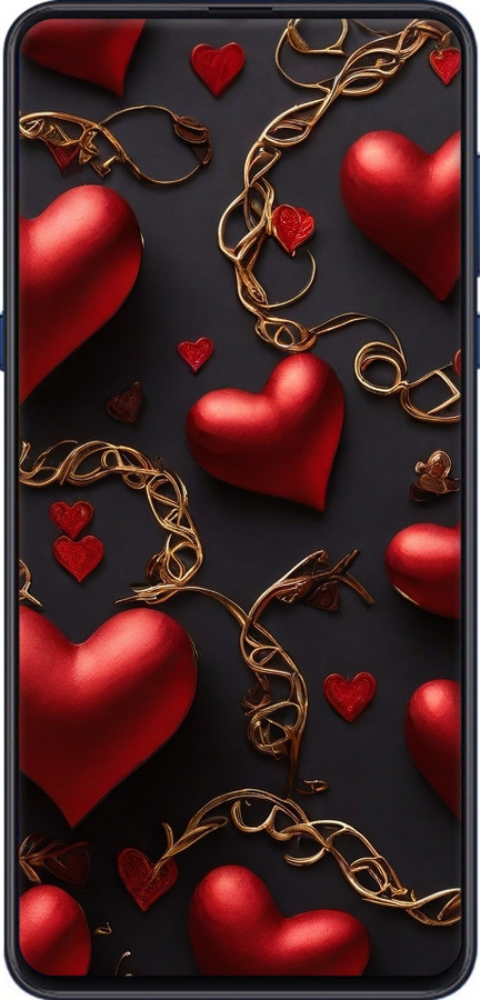 Силіконовий чехол Сердечки для Xiaomi Mi Mix 3 - 5831u-1599 изображение 