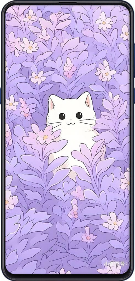 Силиконовый чехол Котик в цветах для Xiaomi Mi Mix 3 - 6390u-1599 изображение 