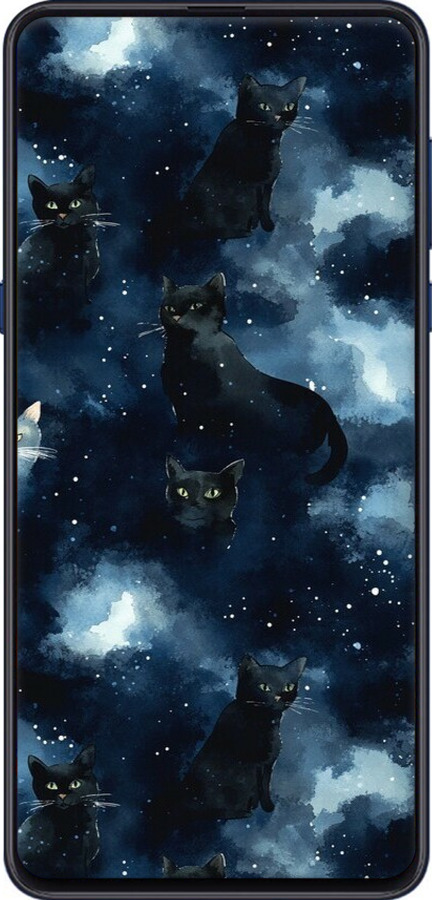 2D пластиковый чехол Изображение Кошек с тёмной акварелью для Xiaomi Mi Mix 3 - 6521t-1599 изображение 