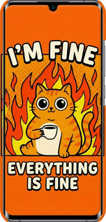 3D пластиковый матовый чехол Funny Cat для Xiaomi Mi Note 10 Lite - 6786m-1937 изображение 