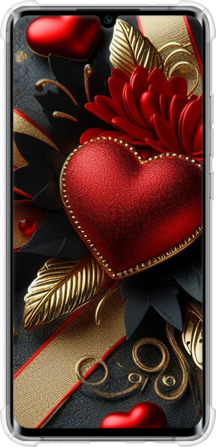 Силіконовий протиударний с посиленими кутами чехол Сердечки v2 для Xiaomi Mi Note 10 Lite - 5832sp-1937 изображение 