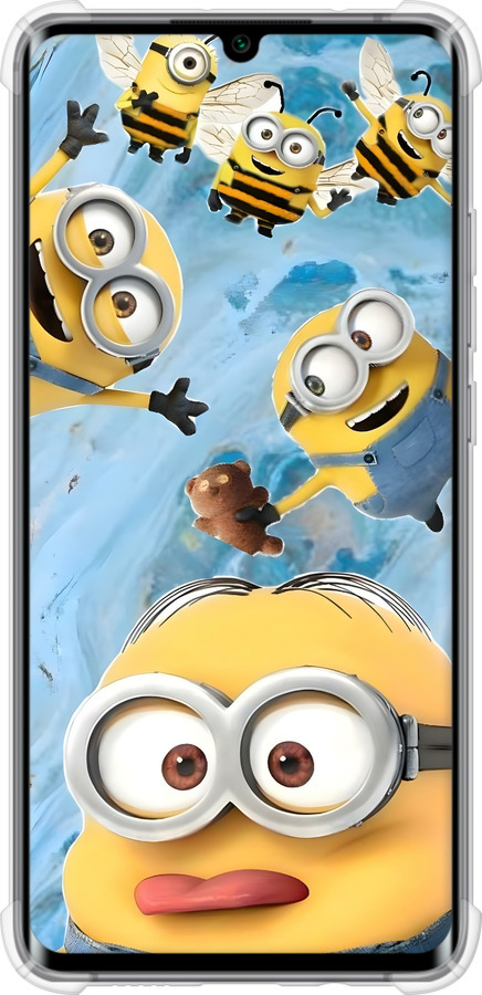 Силикон с усиленными углами чехол Миньоны для Xiaomi Mi Note 10 Lite - 6386sp-1937 изображение 