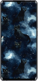 2D пластиковый чехол Изображение Кошек с тёмной акварелью для Xiaomi Mi Note 10 Lite - 6521t-1937 изображение 
