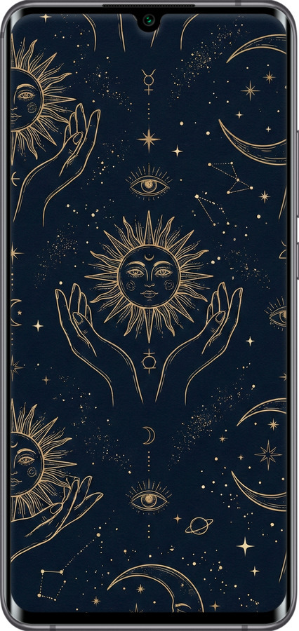 2D пластиковый чехол Celestial Harmony: Sun & Moon Gold Mystic Pattern для Xiaomi Mi Note 10 Lite - 6778t-1937 изображение 