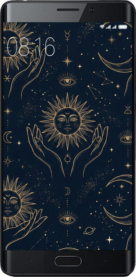 Силиконовый чехол Celestial Harmony: Sun & Moon Gold Mystic Pattern для Xiaomi Mi Note 2 - 6778u-422 изображение 