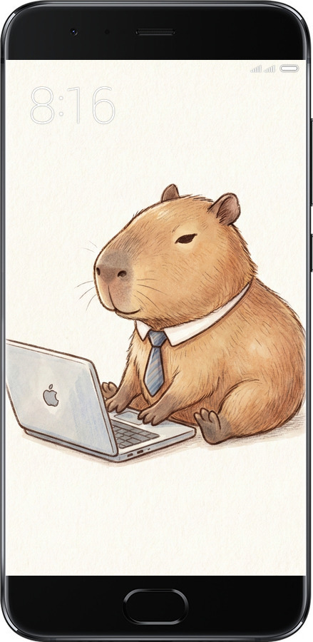 Силиконовый чехол Funny Capybara CEO Working для Xiaomi Mi Note 3 - 6777u-978 изображение 