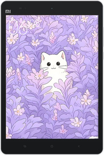 Силиконовый чехол Котик в цветах для Xiaomi Mi Pad - 6390u-361 изображение 