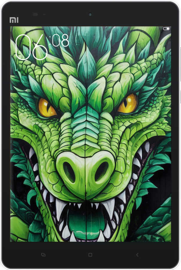 Силиконовый чехол Зелёный дракон для Xiaomi Mi Pad - 5816u-361 изображение 