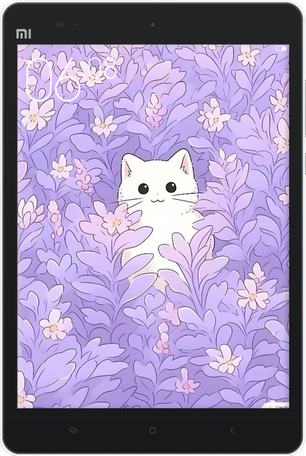 Силиконовый чехол Котик в цветах для Xiaomi Mi Pad - 6390u-361 изображение 