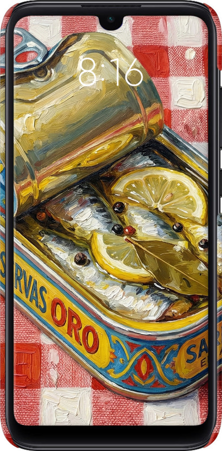 3D пластиковый матовый чехол Vintage Sardine Tin Phone для Xiaomi Mi Play - 6772m-1644 изображение 