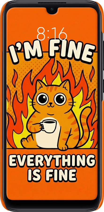 3D пластиковый матовый чехол Funny Cat для Xiaomi Mi Play - 6786m-1644 изображение 