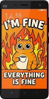 2D пластиковый чехол Funny Cat для Xiaomi Mi4 - 6786t-163 изображение 