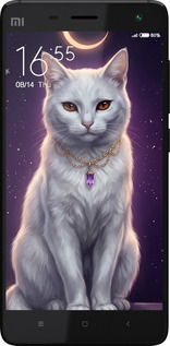 2D пластиковый чехол Mystic White Cat Gothic Dark Purple Gold для Xiaomi Mi4 - 6805t-163 изображение 
