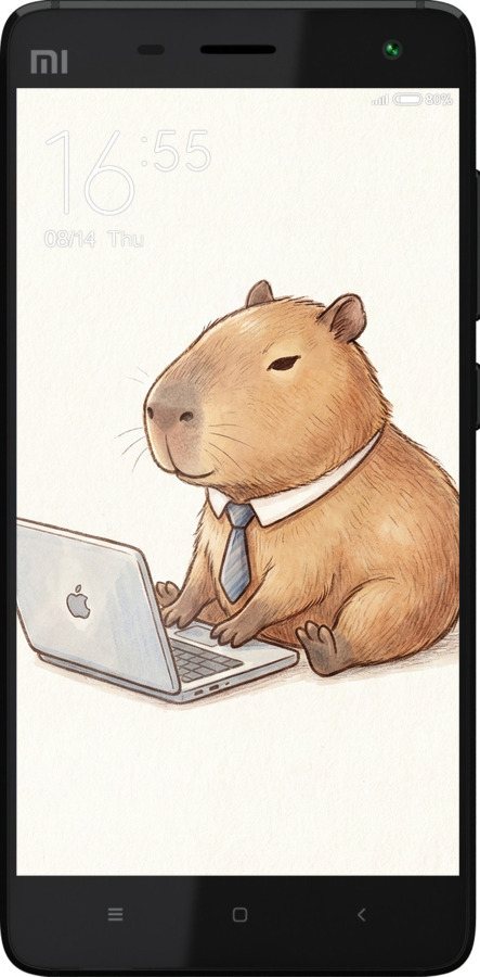 2D пластиковый чехол Funny Capybara CEO Working для Xiaomi Mi4 - 6777t-163 изображение 