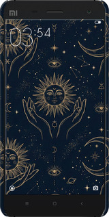 3D пластиковый матовый чехол Celestial Harmony: Sun & Moon Gold Mystic Pattern для Xiaomi Mi4c - 6778m-178 изображение 
