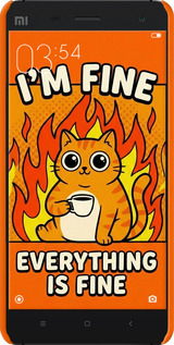 3D пластиковый матовый чехол Funny Cat для Xiaomi Mi4i - 6786m-177 изображение 