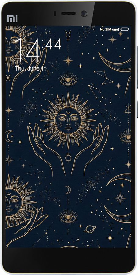 2D пластиковый чехол Celestial Harmony: Sun & Moon Gold Mystic Pattern для Xiaomi Mi4c - 6778t-178 изображение 