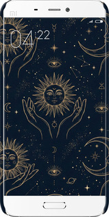 3D пластиковый глянцевый чехол Celestial Harmony: Sun & Moon Gold Mystic Pattern для Xiaomi Mi5 - 6778c-180 изображение 