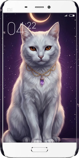 3D пластиковий глянцевий чехол Mystic White Cat Gothic Dark Purple Gold для Xiaomi Mi5 - 6805c-180 изображение 