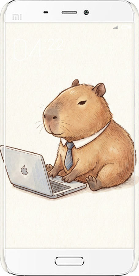 3D пластиковый матовый чехол Funny Capybara CEO Working для Xiaomi Mi5 - 6777m-180 изображение 