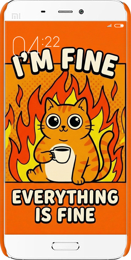 3D пластиковий глянцевий чехол Funny Cat для Xiaomi Mi5 - 6786c-180 изображение 