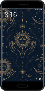 3D пластиковый матовый чехол Celestial Harmony: Sun & Moon Gold Mystic Pattern для Xiaomi Mi5c - 6778m-820 изображение 