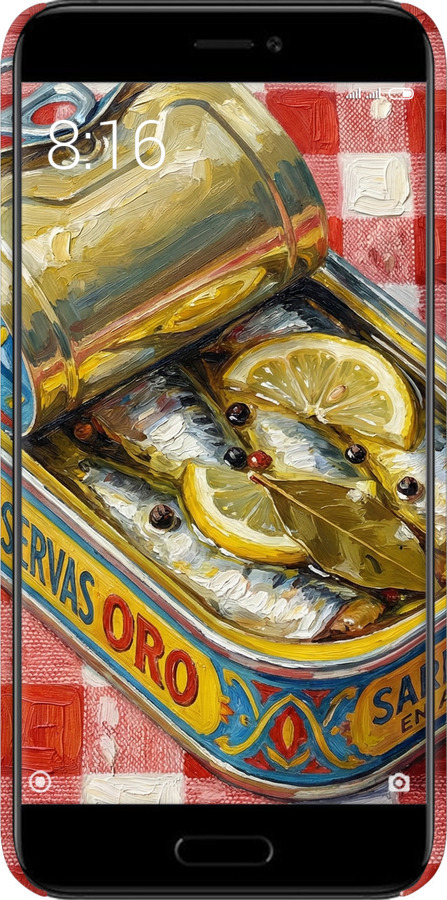 3D пластиковий матовий чехол Vintage Sardine Tin Phone для Xiaomi Mi5c - 6772m-820 изображение 