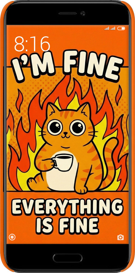 3D пластиковый матовый чехол Funny Cat для Xiaomi Mi5c - 6786m-820 изображение 