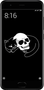 2D пластиковый чехол С изображением кота и черепа для Xiaomi Mi6 - 6491t-965 изображение 