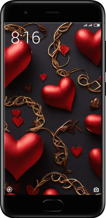 2D пластиковый чехол Сердечки для Xiaomi Mi6 - 5831t-965 изображение 