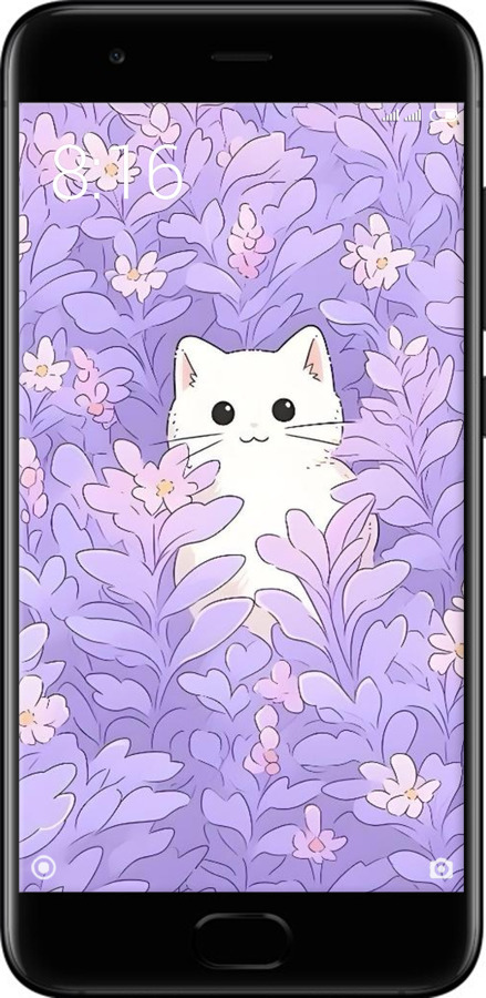 2D пластиковий чехол Котик в цветах для Xiaomi Mi6 - 6390t-965 изображение 