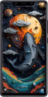 Силиконовый чехол Кит в космосе для Xiaomi Mi8 SE - 6328u-1504 изображение 