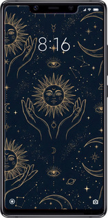 Силиконовый чехол Celestial Harmony: Sun & Moon Gold Mystic Pattern для Xiaomi Mi8 SE - 6778u-1504 изображение 