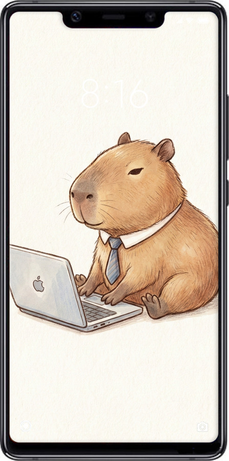 Силиконовый чехол Funny Capybara CEO Working для Xiaomi Mi8 SE - 6777u-1504 изображение 