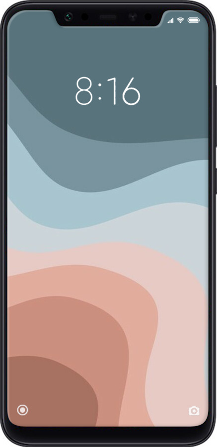 Силиконовый чехол С синими и розовыми волнами в стиле ретро для Xiaomi Mi8 - 6532u-1499 изображение 
