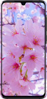 3D пластиковий матовий чехол Сакура для Xiaomi Mi9 - 6029m-1648 изображение 