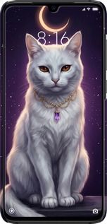 3D пластиковий матовий чехол Mystic White Cat Gothic Dark Purple Gold для Xiaomi Mi9 - 6805m-1648 изображение 