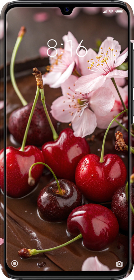 3D пластиковый матовый чехол Вишня в шоколаде для Xiaomi Mi9 - 6698m-1648 изображение 