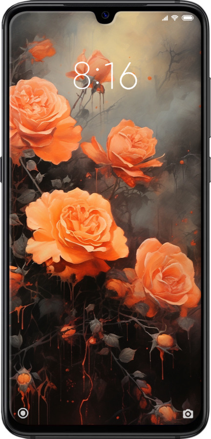 2D пластиковый чехол Оранжевые розы для Xiaomi Mi9 - 5944t-1648 изображение 